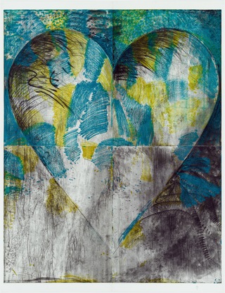 Jim Dine, The Heart on the Wall, 1983, color etching